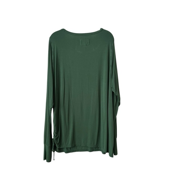 Evy’s Tree The Layering Leaves Top Women's Size 1X Green Ruched Side Long Sleeve - Picture 3 of 6